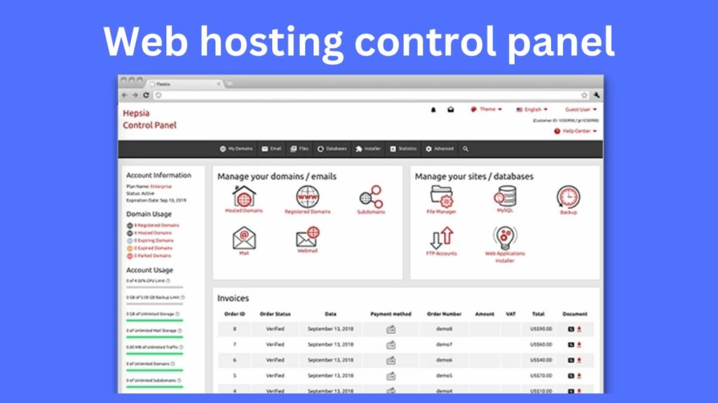 Web hosting control panel